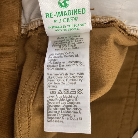 J Crew NWT Light Brown/Mustard Straight Corduroy Pants Women's Sz 29 - Picture 8 of 10